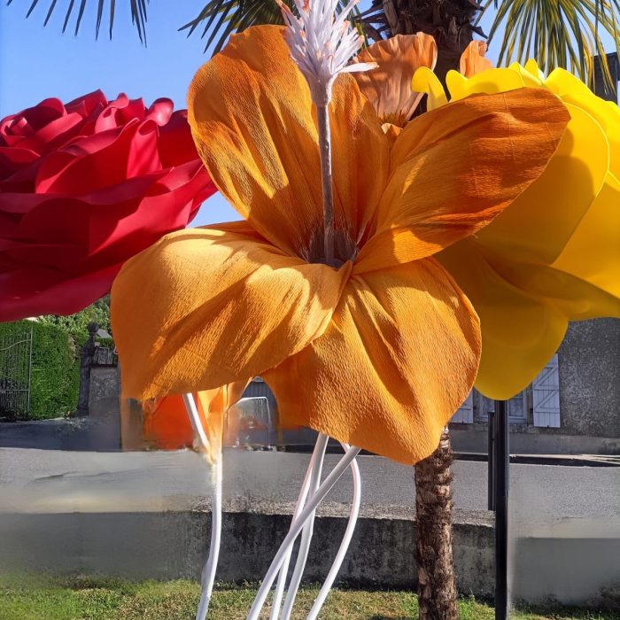 vente fabrication fleurs géantes évènements